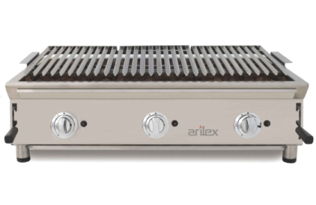 100BAR Barbacoa a gas 100 cm piedra volcánica ARILEX con parrilla inoxidable regulable en 3 alturas