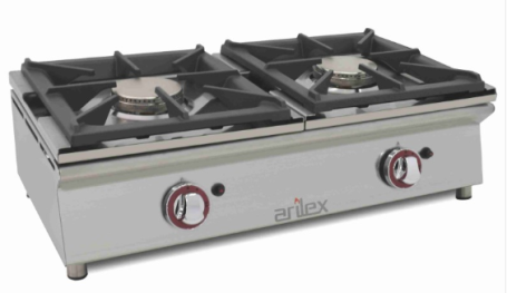 80CGN Cocina a gas sobremostrador ARILEX de 2 fuegos de 5,8 + 5,8 Kw