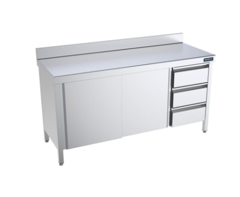 Mesa mural 1400x600 con puertas y buc de cajones derecho